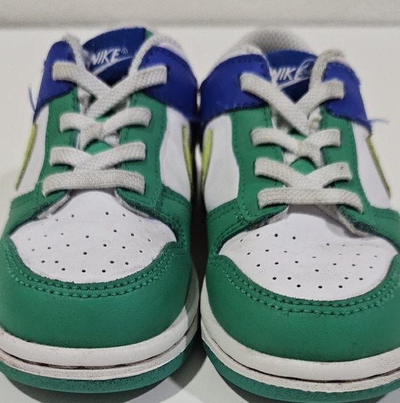 Nike Dunk Low Baby Infant Toddler Boy Girl 9 C Royal Blue Stadium Green White - Picture 3 of 11